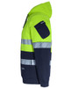 6DPFP JB's Wear 450G Hi Vis Pull Over Hoodie with Fragmented Tape Lime/Navy Sleeve