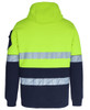 6DPFP JB's Wear 450G Hi Vis Pull Over Hoodie with Fragmented Tape Lime/Navy Back