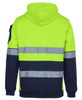 6DNVH JB's Wear 350G Hi Vis Day and Night Trade Hoodie Lime/Navy Back