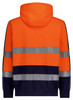ZT486 Syzmik Workwear Unisex Hi Vis Full Zip Stretched Taped Hoodie Orange/Navy Back