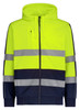 ZT486 Syzmik Workwear Unisex Hi Vis Full Zip Stretched Taped Hoodie Yellow/Navy