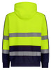 ZT486 Syzmik Workwear Unisex Hi Vis Full Zip Stretched Taped Hoodie Yellow/Navy Back
