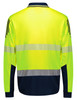 ZH550 Syzmik Workwear Men's Hi Vis Flux Segmented Tape Long Sleeve Polo Yellow/Navy Back