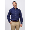 W82 Identitee Brody Mens Long Sleeve Shirt Navy/Royal Model Front