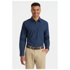 W34 Identitee Murray Mens Long Sleeve Shirt Navy Model Front