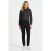 W83 Identitee Brody Ladies Long Sleeve Shirt Charcoal/Black Model Front
