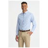 W65 Identitee Reuben Mens Long Sleeve Shirt Blue Model Front Angle