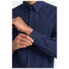 W52 Identitee Baxter Mens Long Sleeve Shirt Navy Sleeve Detail