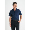 W91 Identitee Blake Mens Short Sleeve Shirt Navy Model Front Angle