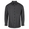W69 Identitee Barrett Mens Long Sleeve Shirt Charcoal/Black W69 Identitee Barrett Mens Long Sleeve Shirt Charcoal/Black