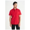 W06 Identitee Harley Mens Short Sleeve Shirt Red Model Front Angle