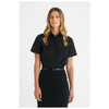 W93 Identitee Blake Ladies Short Sleeve Shirt Black Model Front
