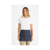 A22 Identitee Bronte Short Apron Indigo Denim (with Natural Strap) Model Angle