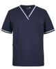 4SCT JB's Wear Contrast Scrubs Top Navy/White