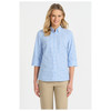 W47Q Identitee Miller Ladies 3/4 Sleeve Shirt Sky/White Model Front