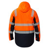 FJV033 Flamebuster FR Wet Weather Segmented Reflective Jacket Orange / Navy Back