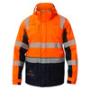 FJV033 Flamebuster FR Wet Weather Segmented Reflective Jacket Orange / Navy