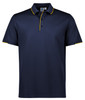 P313MS Biz Collection Focus Mens Short Sleeve Polo Navy/Gold