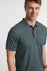 P313MS Biz Collection Focus Mens Short Sleeve Polo Seafoam/Charcoal Closeup