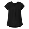 RB967LS Biz Corporates Womens Kayla V-Neck Pleat Blouse Black