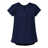 RB967LS Biz Corporates Womens Kayla V-Neck Pleat Blouse Navy