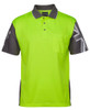 6HSC JB's Wear Hi Vis Southern Cross Polo Lime/Charcoal