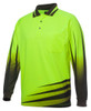 6HVRL JB's Wear Hi Vis Long Sleeve Rippa Sub Polo Lime/Black Side