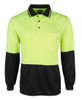 6HJNL JB's Wear Hi Vis Long Sleeve Jacquard Polo Lime/Navy 6HJNL JB's Wear Hi Vis Long Sleeve Jacquard Polo Lime/Navy