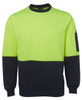 6HVCN JB's Wear Hi Vis Fleecy Crew Lime/Navy 6HVCN JB's Wear Hi Vis Fleecy Crew Lime/Navy