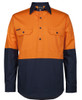 6HVCS JB's Wear Hi Vis Close Front L/S 150g Work Shirt Orange/Navy 6HVCS JB's Wear Hi Vis Close Front L/S 150g Work Shirt Orange/Navy