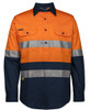 6HWCS JB's Wear Hi Vis (D+N) Close Front L/S 150g Work Shirt Orange/Navy