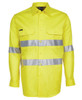 6DNWL JB's Wear Hi Vis L/S (D+N) 150g Work Shirt Yellow