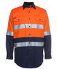 6DNWL JB's Wear Hi Vis L/S (D+N) 150g Work Shirt Orange/Navy
