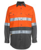6DNWL JB's Wear Hi Vis L/S (D+N) 150g Work Shirt Orange/Charcoal