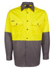 6HWSL JB's Wear Hi Vis L/S 150g Shirt Yellow/Charcoal