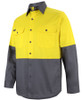 6HWSL JB's Wear Hi Vis L/S 150g Shirt Yellow/Charcoal Side