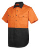6HWSS JB's Wear Hi Vis Short Sleeve 150g Shirt Orange/Black Side