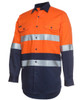 6HLS JB's Wear Hi Vis (D+N) L/S 190g Work Shirt Orange/Navy Side