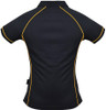 2310 Aussie Pacific Endeavour Lady Polo Black/Gold Back