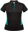 2311 Aussie Pacific Tasman Lady Polo Black/Teal