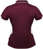 2311 Aussie Pacific Tasman Lady Polo Maroon/White Back