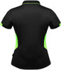 2311 Aussie Pacific Tasman Lady Polo Black/Neon Green Back