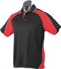 1309 Aussie Pacific Panorama Mens Polo Black/Red/White