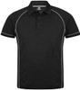 1310 Aussie Pacific Endeavour Mens Polo Black/Silver