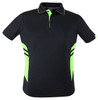 1311 Aussie Pacific Tasman Mens Polo Black/Neon Green