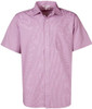 1901S Aussie Pacific Toorak Mens Shirt Short Sleeve Purple/White
