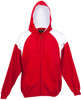 F303HZ Mens Shoulder Contrast Zip Hoodie Red/White
