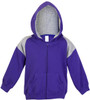 F335ZZ Kids Shoulder Contrast Panel Hoodies with Zipper Grape/Grey F335ZZ Kids Shoulder Contrast Panel Hoodies with Zipper Grape/Grey