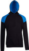 F303HP Mens Shoulder Contrast Panel Hoodie Black/Azure F303HP Mens Shoulder Contrast Panel Hoodie Black/Azure