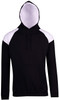 F303HP Mens Shoulder Contrast Panel Hoodie Black/White
